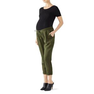 Ingrid & Isabel Tapered Green Drawstring Maternity Pants Women's Size Medium M